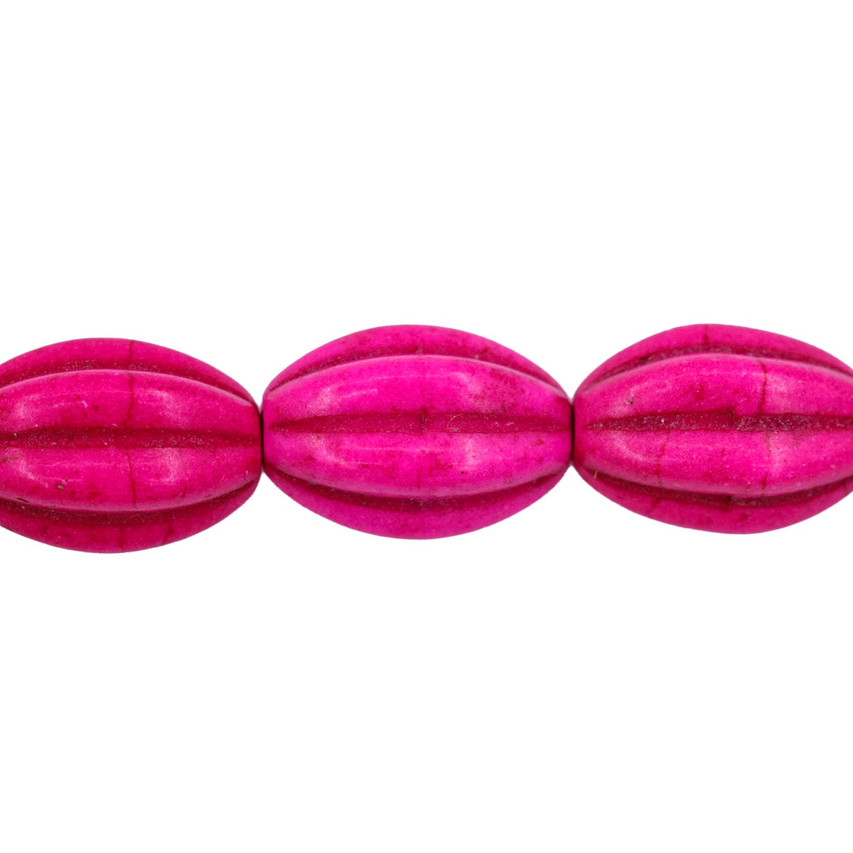 31ST612-P: 10x14mm Pink Magnesite Oval Pumpkin Beads 15.5"