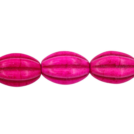31ST612-P: 10x14mm Pink Magnesite Oval Pumpkin Beads 15.5"