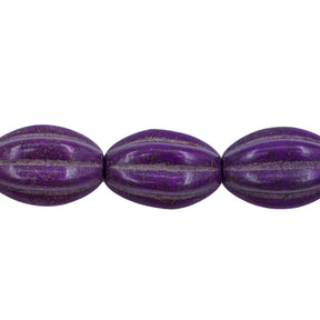 31ST612-PR: 10x14mm Purple Magnesite Oval Pumpkin Beads 15.5"