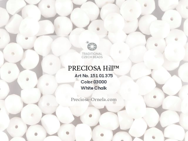6HL112: Czech White FC Hill Bead 6mm - 50 Pc Bag