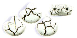 7GL61209-IO: CZ Ginko 2-H Bead 7.5MM Ionic White/Jet