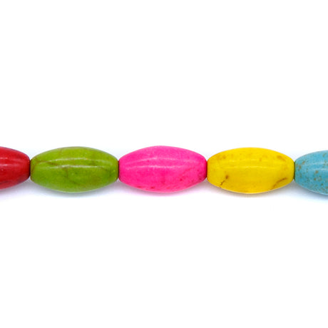 33ST612-X: Magnesite Rice Beads Mix 6X12mm 15.5"