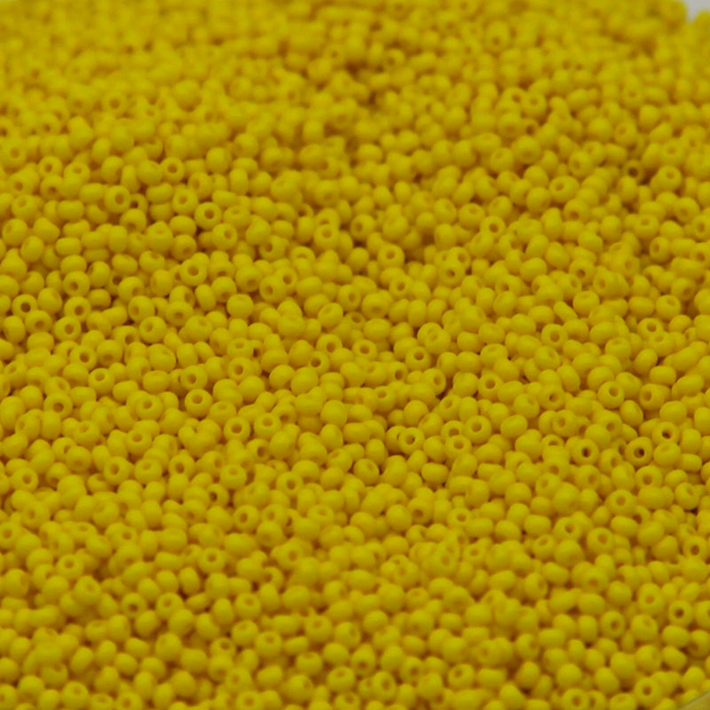 11SB122-L: CZ Seed Bead Op LT Yellow 11/0 50GM