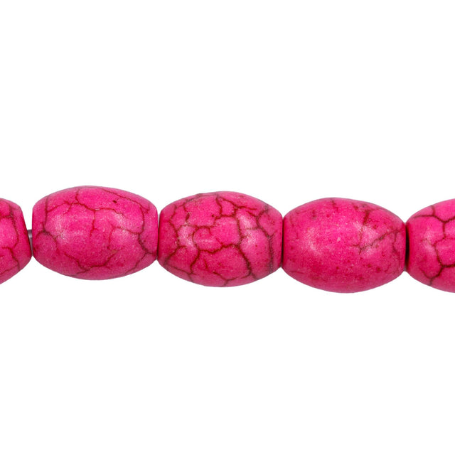 34ST612-P: Magnesite Rice Beads Pink 8x12mm 15.5"