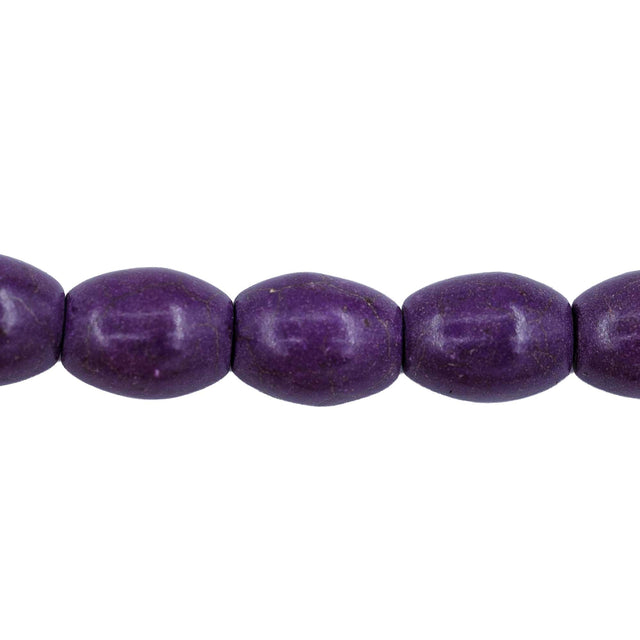 34ST612-PR: Magnesite Rice Beads Purple 8x12mm 15.5"