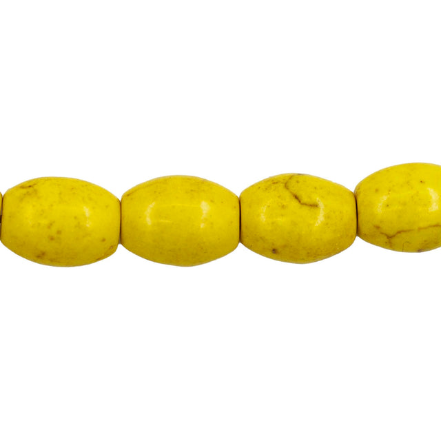 34ST612-Y: Magnesite Rice Beads Yellow 8x12mm 15.5"