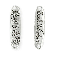 GG032-AS: 31.5x8mm Seek Wisdom Sterling Silver Antique
