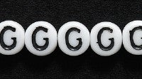 6LB-GL: CZ Alphabet G White/Black 6mm Loose 400PC