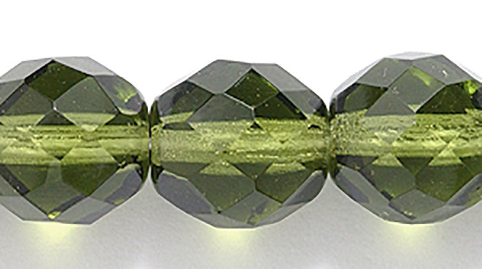 10FC283-1: CZ FACET RD Olive 10mm 150 Pieces