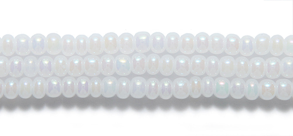 6SB612-AB: CZ Seed Bead Pearl White AB 6/0 36STR