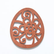 48WC805-56R: Cut Wood Egg Shape Pendant 48mm Brown 3PPK