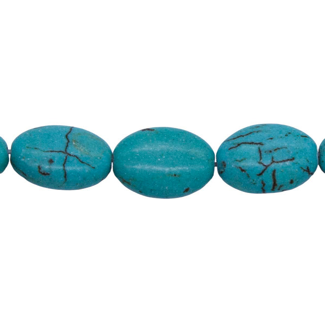 35ST612-B: Blue Magnesite Oval 10x15mm 1 Strand