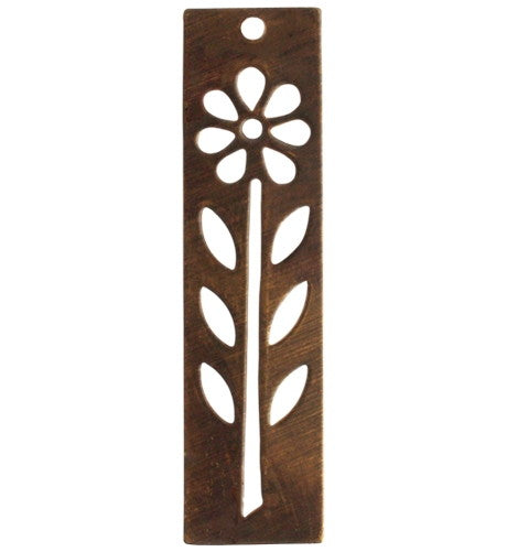 VJ6024: Vintaj Tall Rectangle Flower Stencil 12x48mm