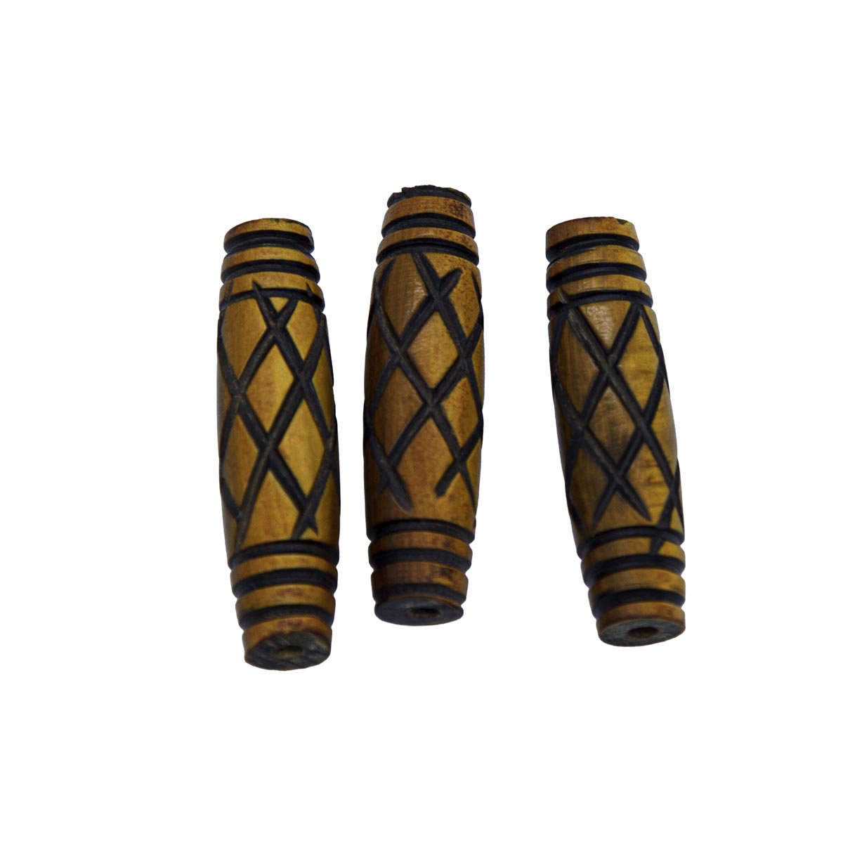 36IP253-TC: India Horn Pipe Amber Thick Carve 1.5in 10 Piece Pack