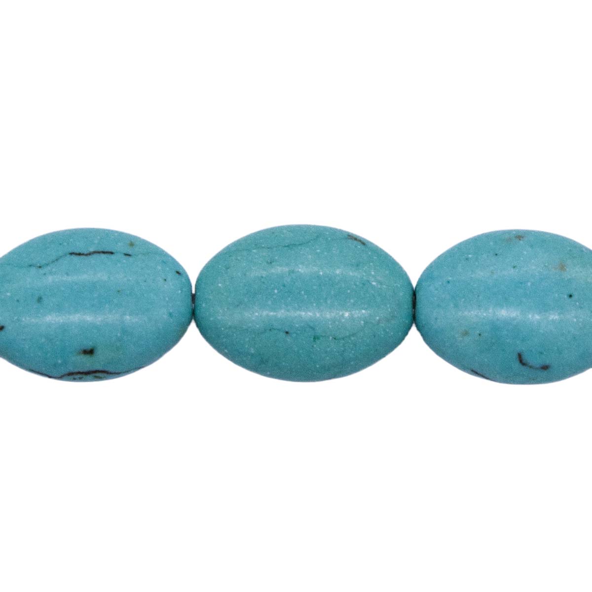 37ST612-B: Blue Magnesite Oval 12x17mm 1 Strand