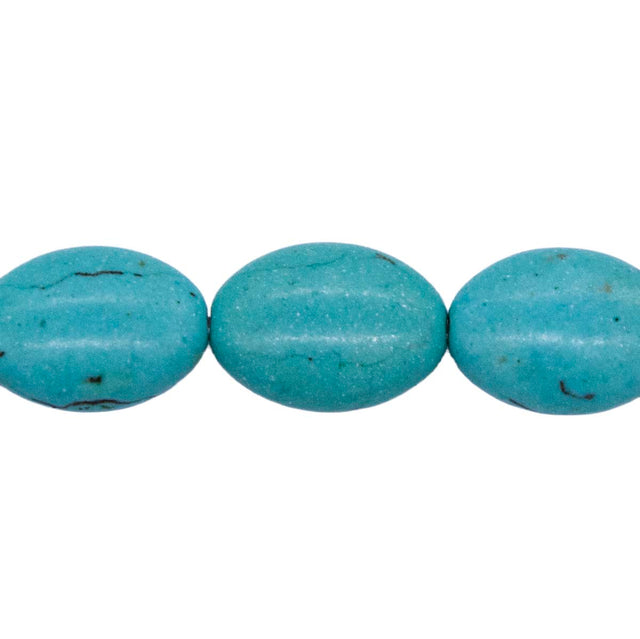 37ST612-B: Blue Magnesite Oval 12x17mm 1 Strand