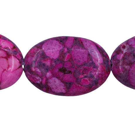 38ST612-FM: Mosaic Magnesite Fuchsia Oval 18x25mm
