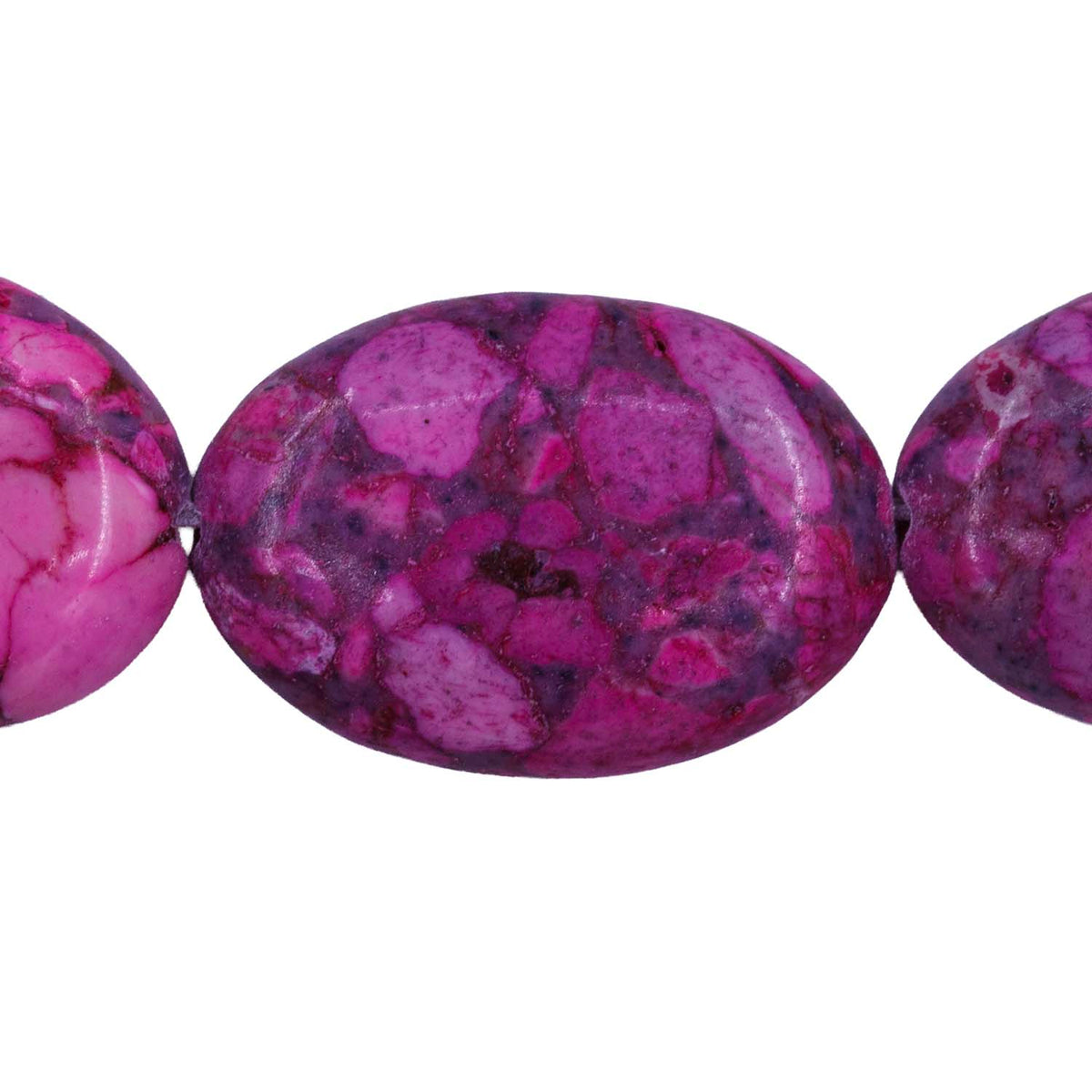 38ST612-FM: Mosaic Magnesite Fuchsia Oval 18x25mm