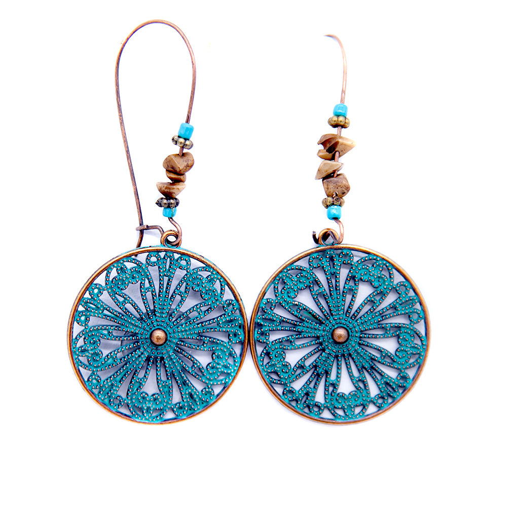 EAR4-3: Earring Zinc with Stone