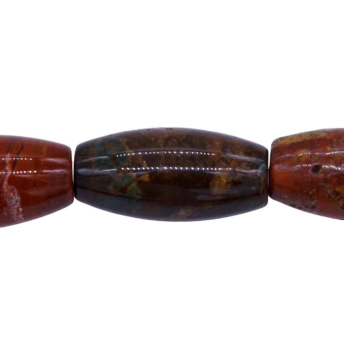 39ST425: Cherry Creek Jasper Oval Cylinder 15x30mm 16" String