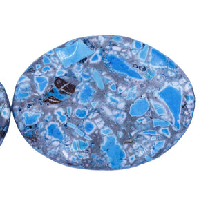 39ST612-WBM: Mosaic Magnesite Blue & Gray Wavy Oval 30x40mm