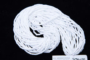 3BB312R: Bugle Bead Opaque Luster White #3 1 Hank
