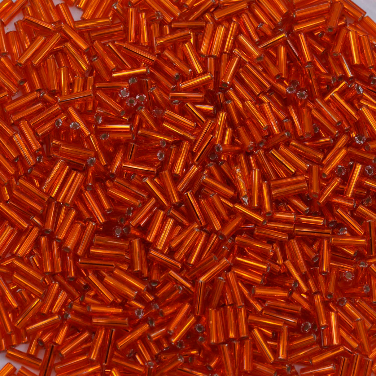 3BB434-L: Czech Bugle Silverlined Tangerine #3 - 50 Grams