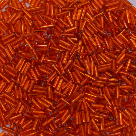3BB434-L: Czech Bugle Silverlined Tangerine #3 - 50 Grams