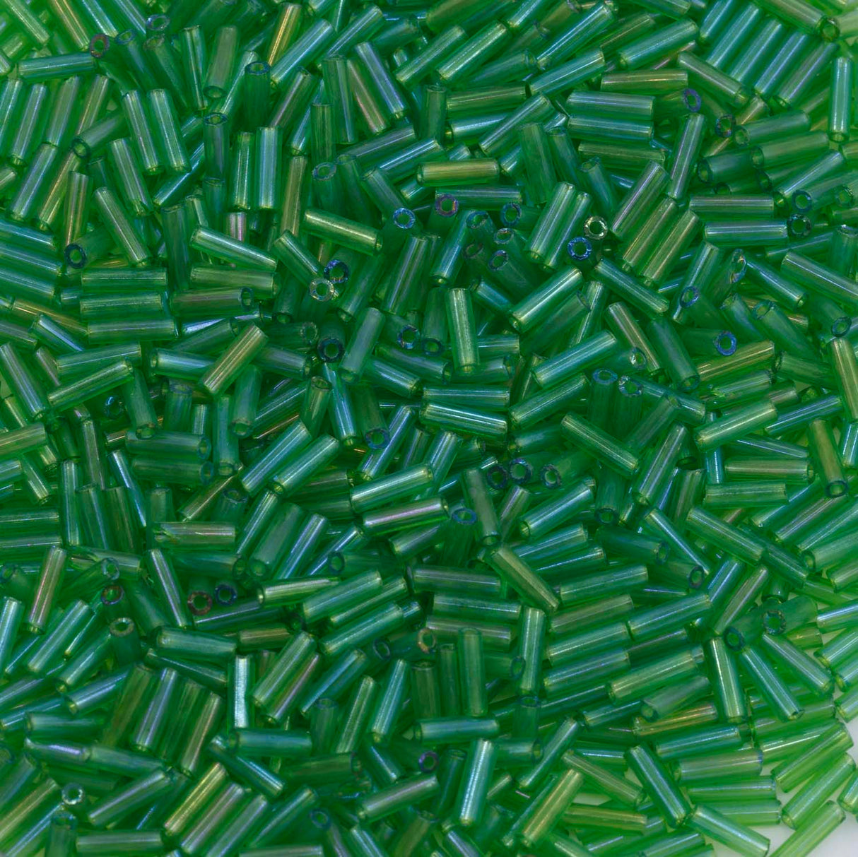 3BB581-TL: Czech Bugle Peridot AB #3 - 50 Grams