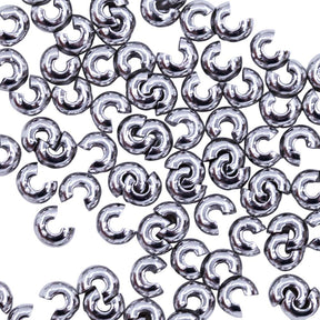 3FI169-2S: Crimp Cover Silver 3mm NF 50pc