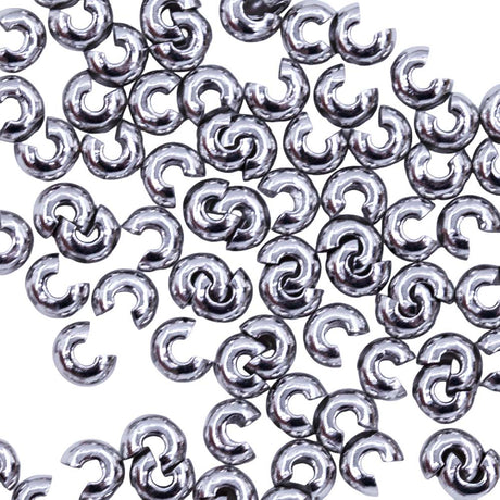 3FI169-2S: Crimp Cover Silver 3mm NF 50pc