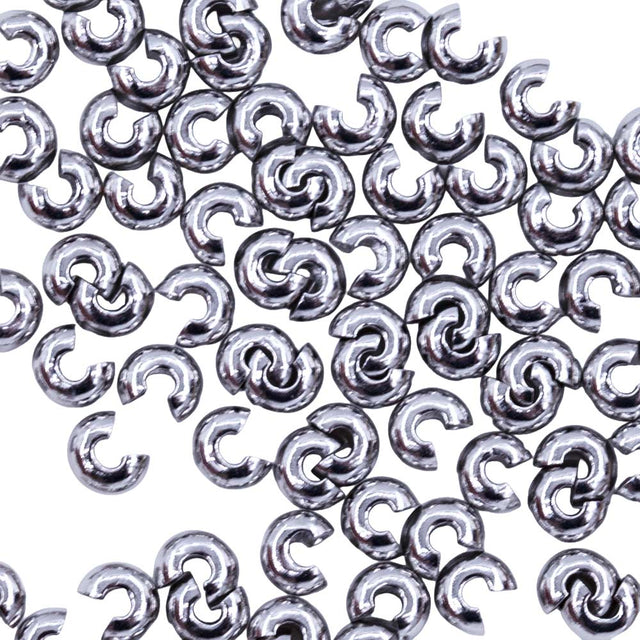 3FI169-2S: Crimp Cover Silver 3mm NF 50pc