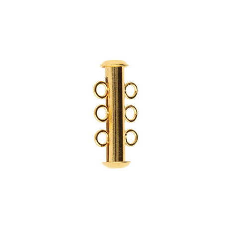 3FI357-G: Clasp Slide Magnetic 3-strand Gold 22mm - 1SE