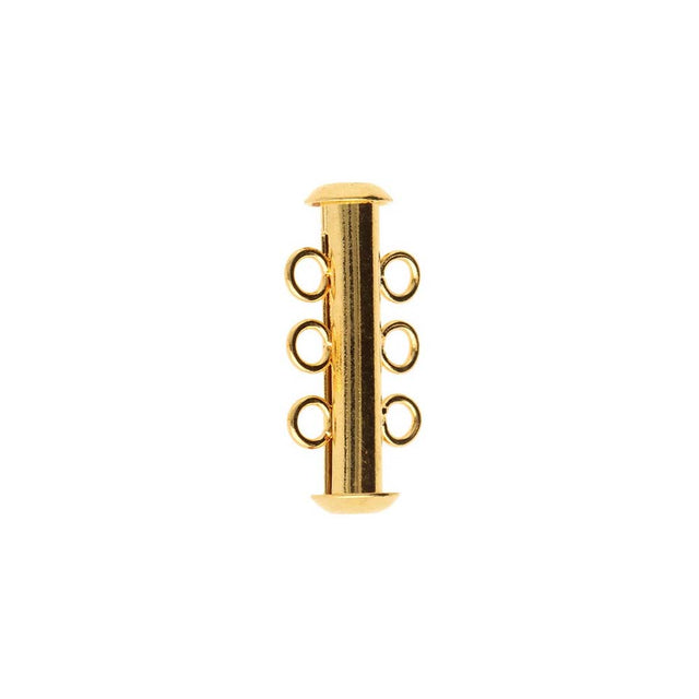 3FI357-G: Clasp Slide Magnetic 3-strand Gold 22mm - 1SE