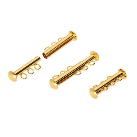 3FI357-G: Clasp Slide Magnetic 3-strand Gold 22mm - 1SE