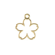 DZ1405-14: Beadwork Findings Gold 5 Petal Flower 15x17mm 7PPK