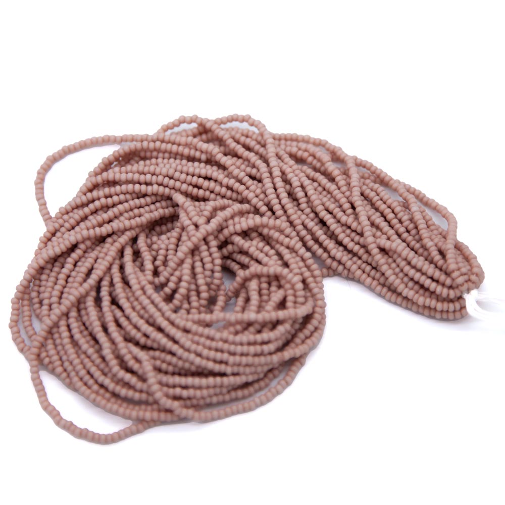 11SB192-AMR: CZ Seed Bead Terra Coated Dusty Rose Matte 11/0 1 Hank