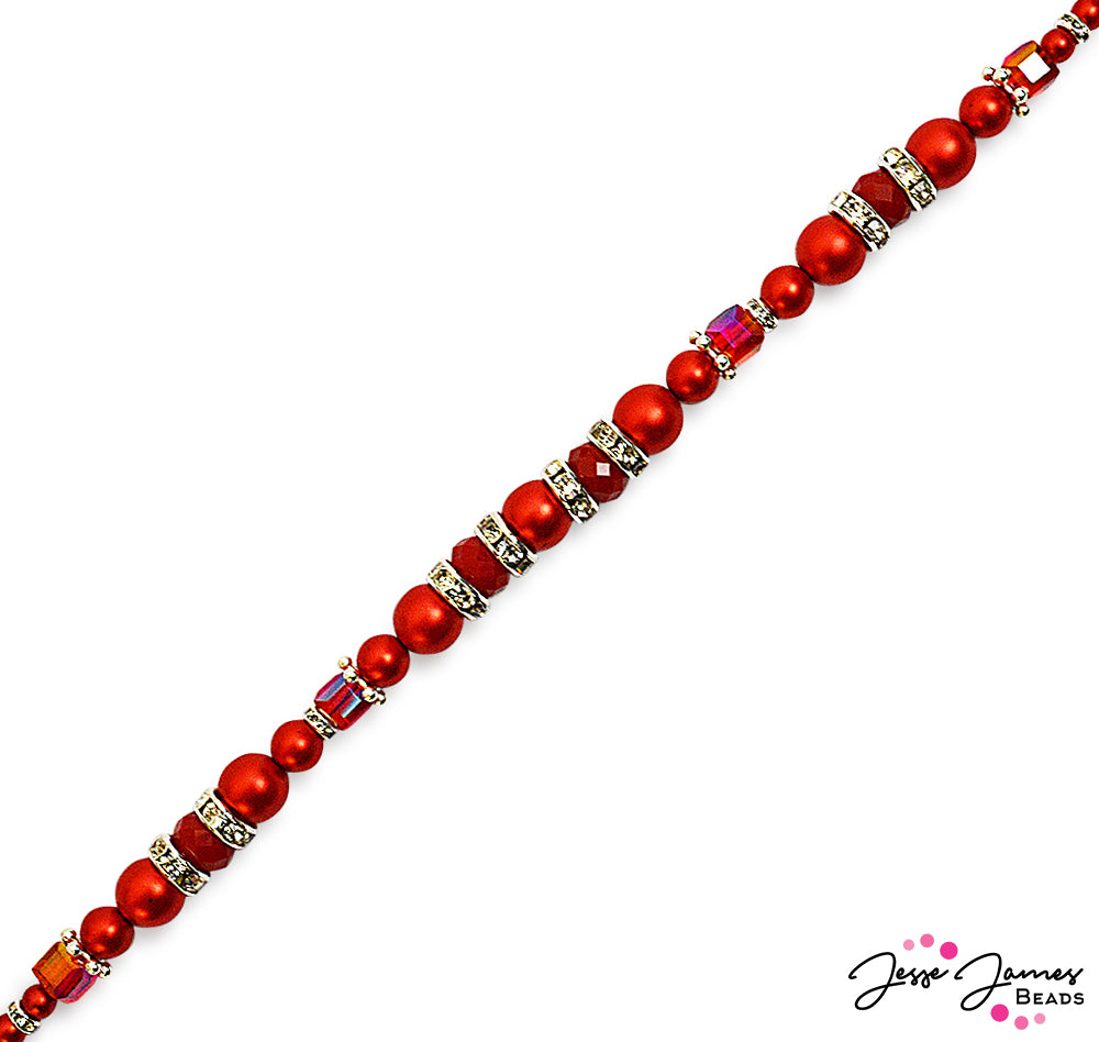 JJ01-P06: Pantone Bead Strand in Firey Red