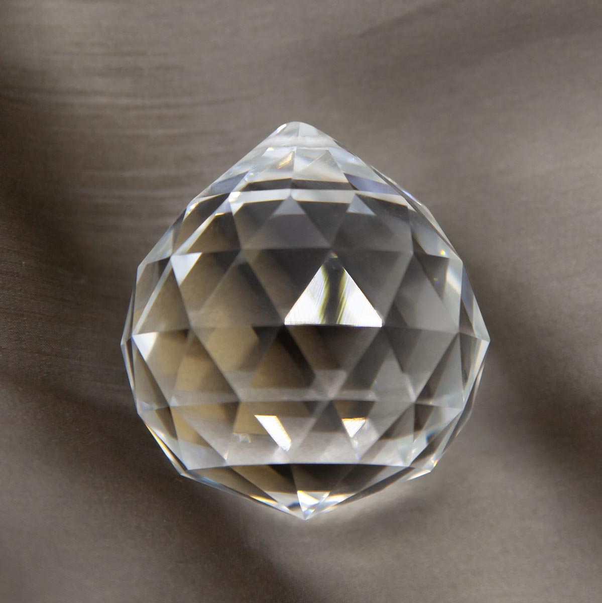 CD212-B40: Faceted Crystal Ball Pendant 40mm