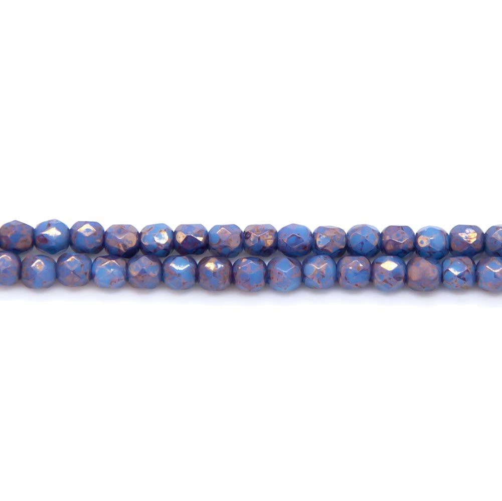 3FC164-96R: Cz Facet Rd Turq Blue w/Purple Luster 3mm - 100PC