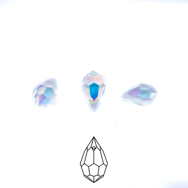 42CC512: Preciosa Crystal Drop Crystal AB 6x10mm-12PC