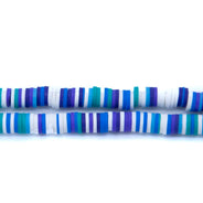 PC107-6: Polymer Clay Heishi Blue Mix 6mm