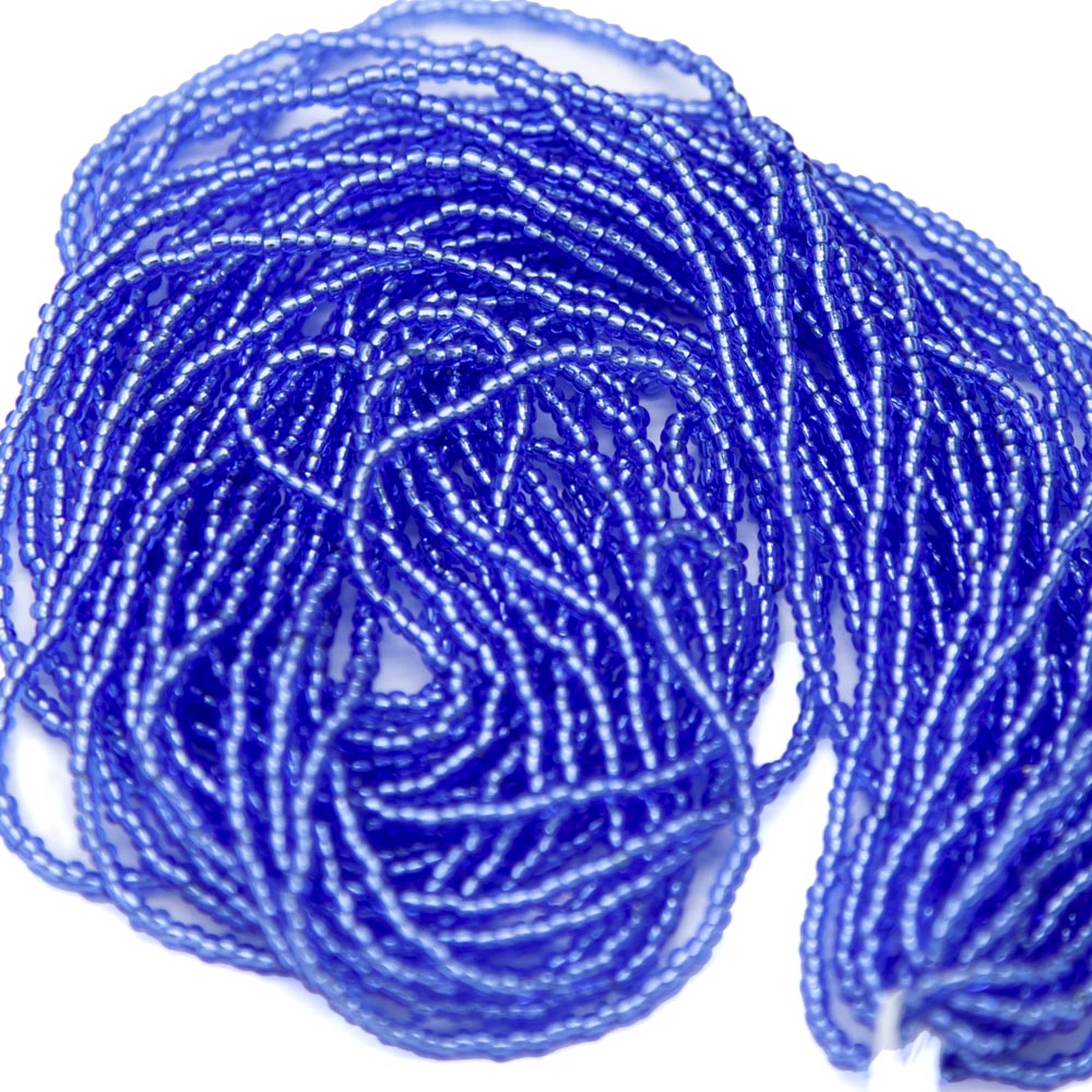 11SB472-RHR: Cz Seed Bead Sil-Lined Lt Saph 11/0 Rd Hole 1 Hank