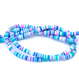 PC109-6: Polymer Clay Heishi Blue Raspberry 6mm
