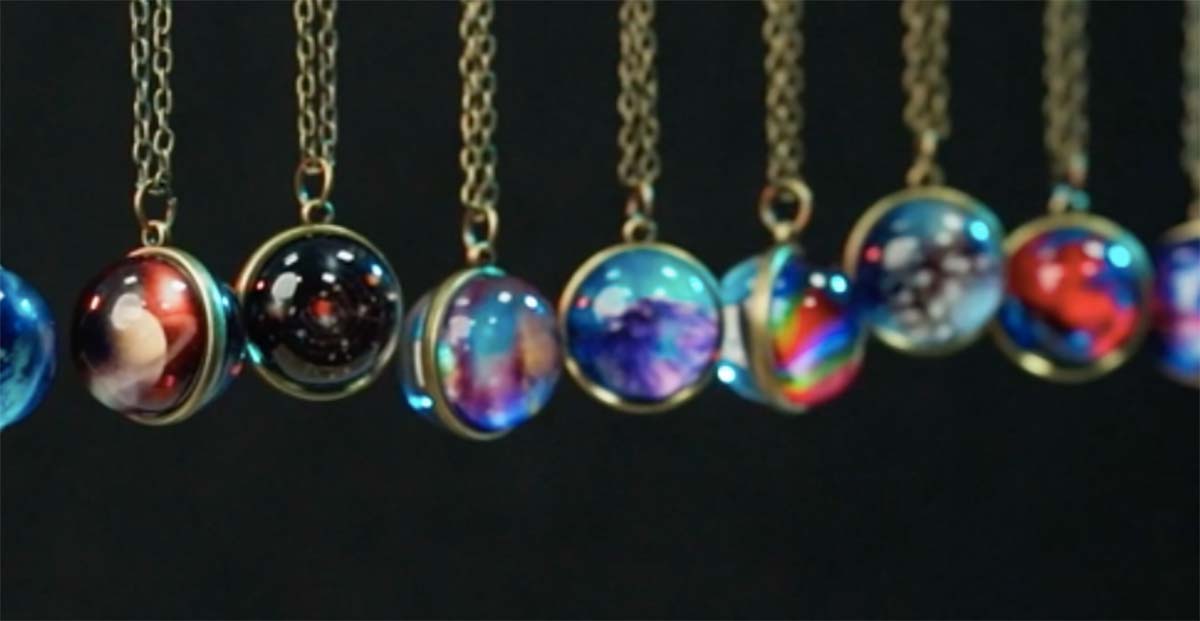 FJ699-GID: Glow in the Dark Galaxy Necklace