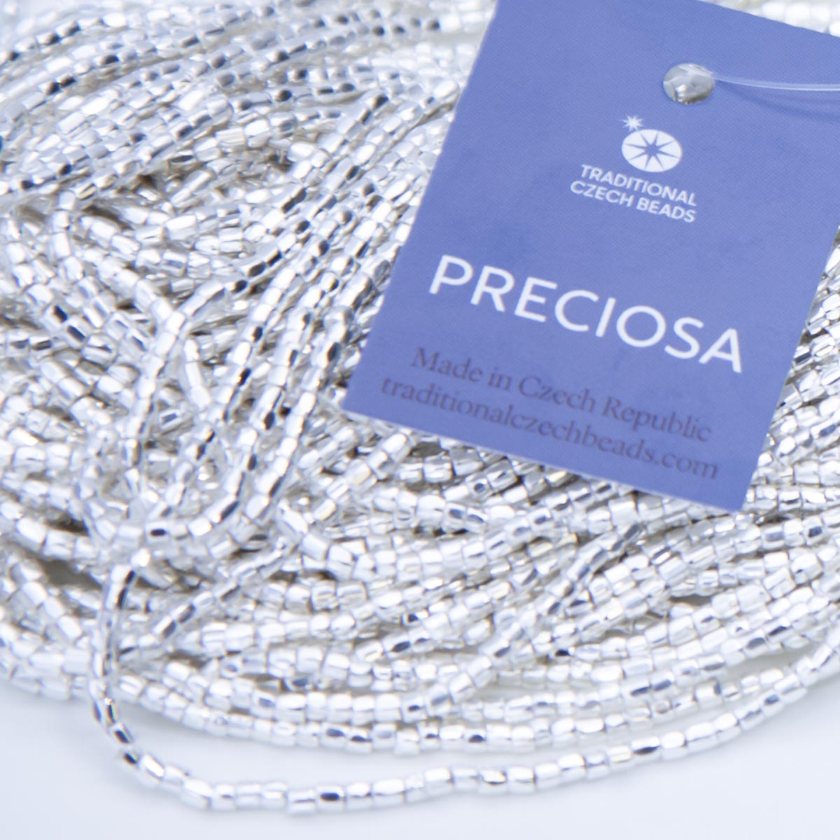 9SC813-SS: CZ Seed Bead 3-cut Sterling Silver Plate 9/0 5hk bag