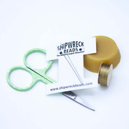 KT101-STITCH: STITCHING BASICS BUNDLE SIZE D, #10 NEEDLE, SCISSORS, WAX