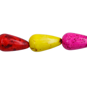 44ST612-X: Magnesite Tear Drop Beads Mix 8x15mm 15.5"