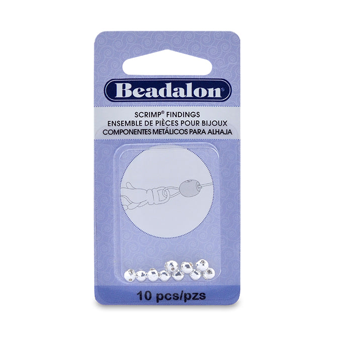 45FI173-S: Scrimps 4.5mm Round 1.04mm Inner Diameter Silver - 10 Pieces