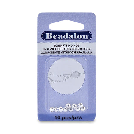 45FI173-S: Scrimps 4.5mm Round 1.04mm Inner Diameter Silver - 10 Pieces